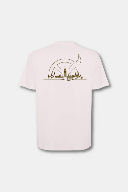 SVQ skyline  – Camiseta Oversize. WHITE VINTAGE