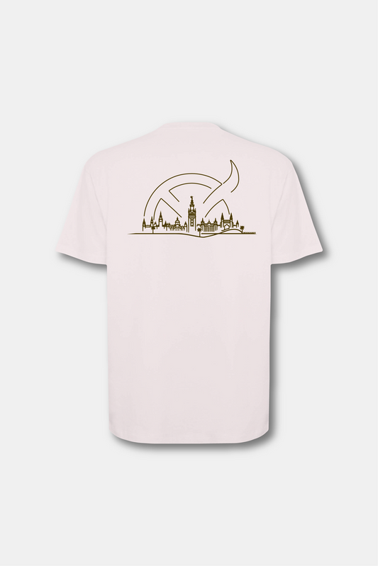 SVQ skyline  – Camiseta Oversize. WHITE VINTAGE