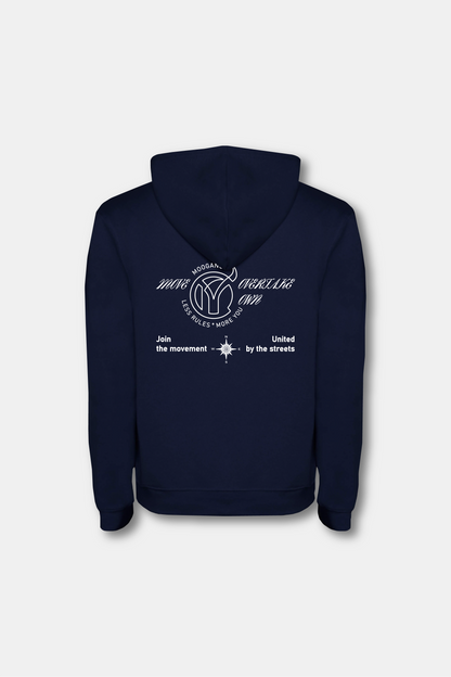 OVERTAKE - Hoodie DARK BLUE