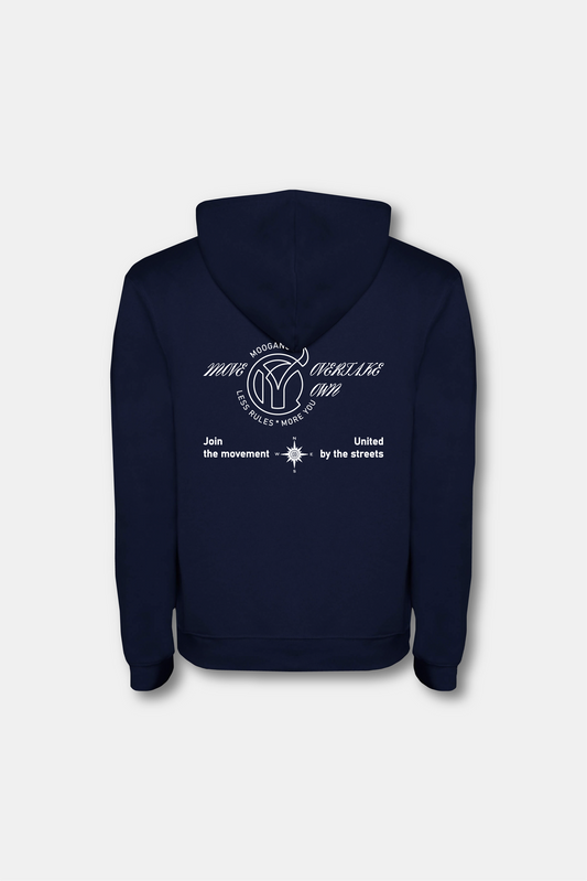 OVERTAKE - Hoodie DARK BLUE